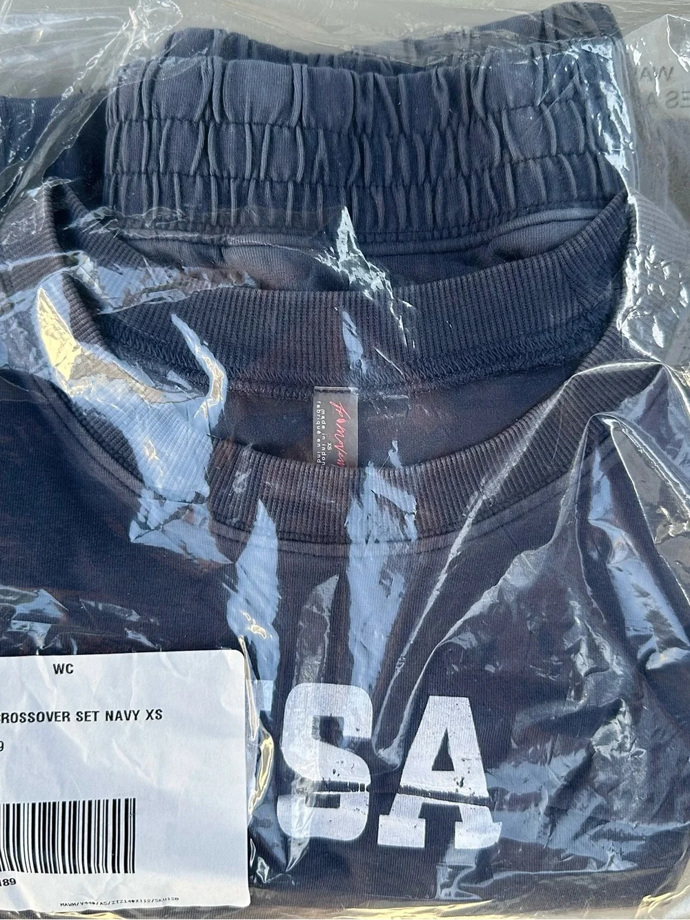 NWT FREE PEOPLE NAVY MATCH DAY CROSSOVER SET SIZE XS!!